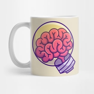 Lamp With Brain Cartoon Mug